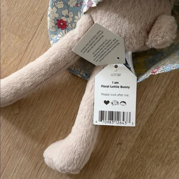 NWT Retired Floral Lottie Bunny Plush Bunny